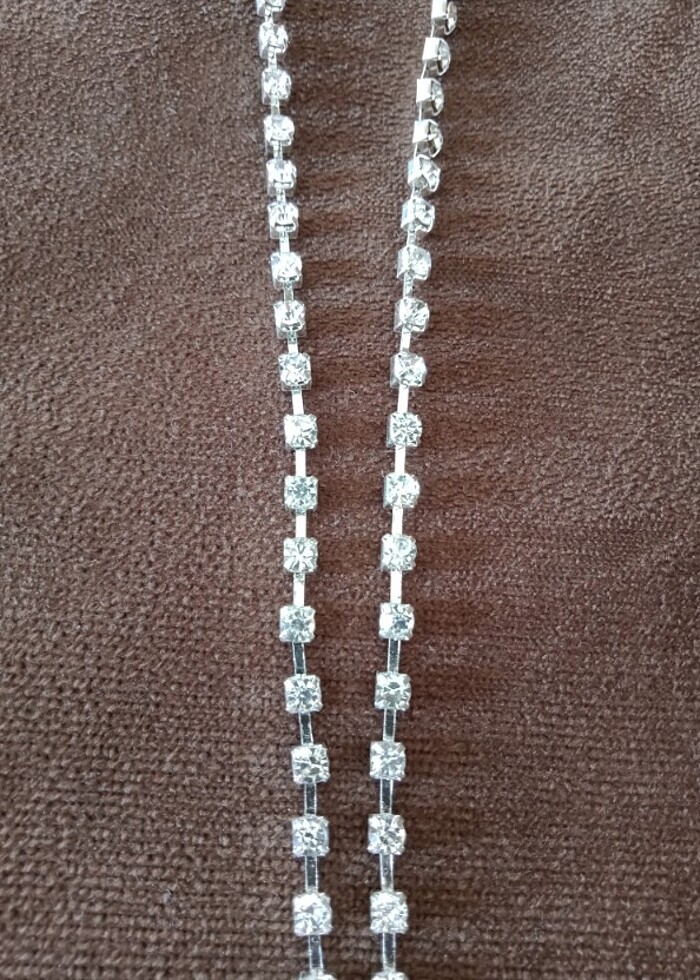 2.66 m.Kaliteli Kristal Taşlı Zincir. - Görsel 2