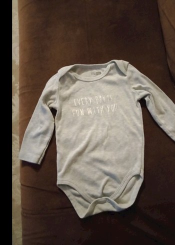 Hello Baby 2 Yaş.Gri Uzun Kollu Bebek Body.Çıtçıtlı. - Görsel 4