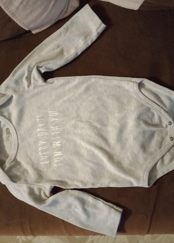 Hello Baby 2 Yaş.Gri Uzun Kollu Bebek Body.Çıtçıtlı. - Görsel 12