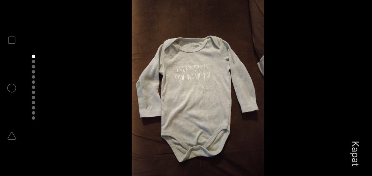 Hello Baby 2 Yaş.Gri Uzun Kollu Bebek Body.Çıtçıtlı. - Görsel 3