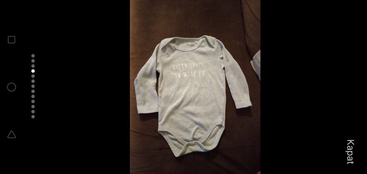 Hello Baby 2 Yaş.Gri Uzun Kollu Bebek Body.Çıtçıtlı. - Görsel 5