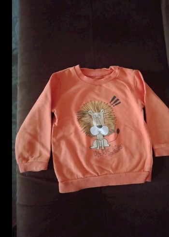 Hello Baby 2 yaş.Turuncu Baskılı Kız Erkek Sweatshirt - Görsel 3