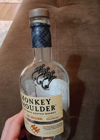 Monkey Shoulder Orijinal Viski Şişesi 3 Metal Maymun Desenli - Görsel 9