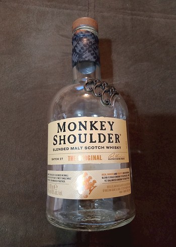 Monkey Shoulder Orijinal Viski Şişesi 3 Metal Maymun Desenli - Görsel 3