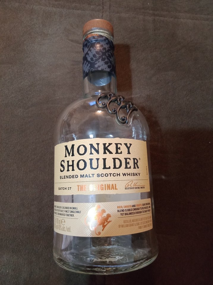 Monkey Shoulder Orijinal Viski Şişesi 3 Metal Maymun Desenli - Görsel 2