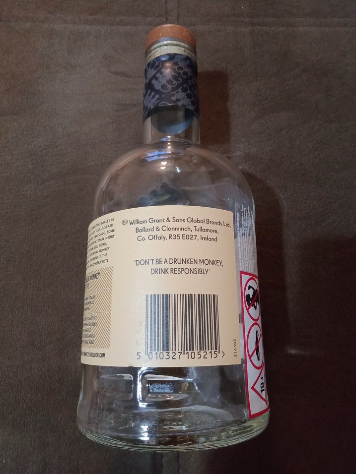 Monkey Shoulder Orijinal Viski Şişesi 3 Metal Maymun Desenli - Görsel 4