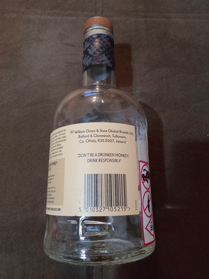 Monkey Shoulder Orijinal Viski Şişesi 3 Metal Maymun Desenli - Görsel 5