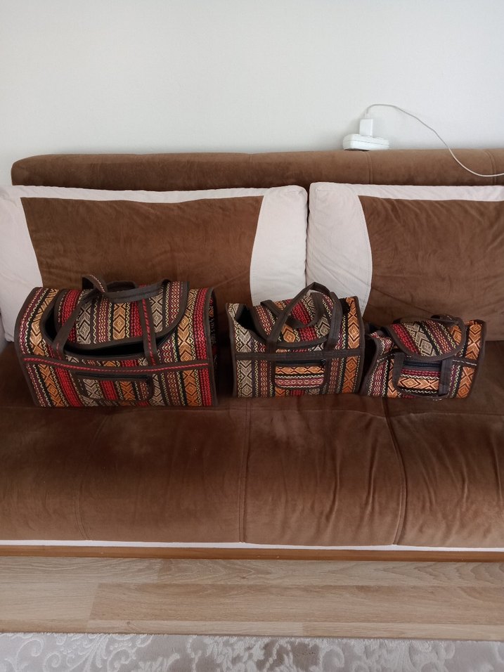 (0) Yeni İthal 3'lü Kumaş,Desenli Çanta. - Görsel 4