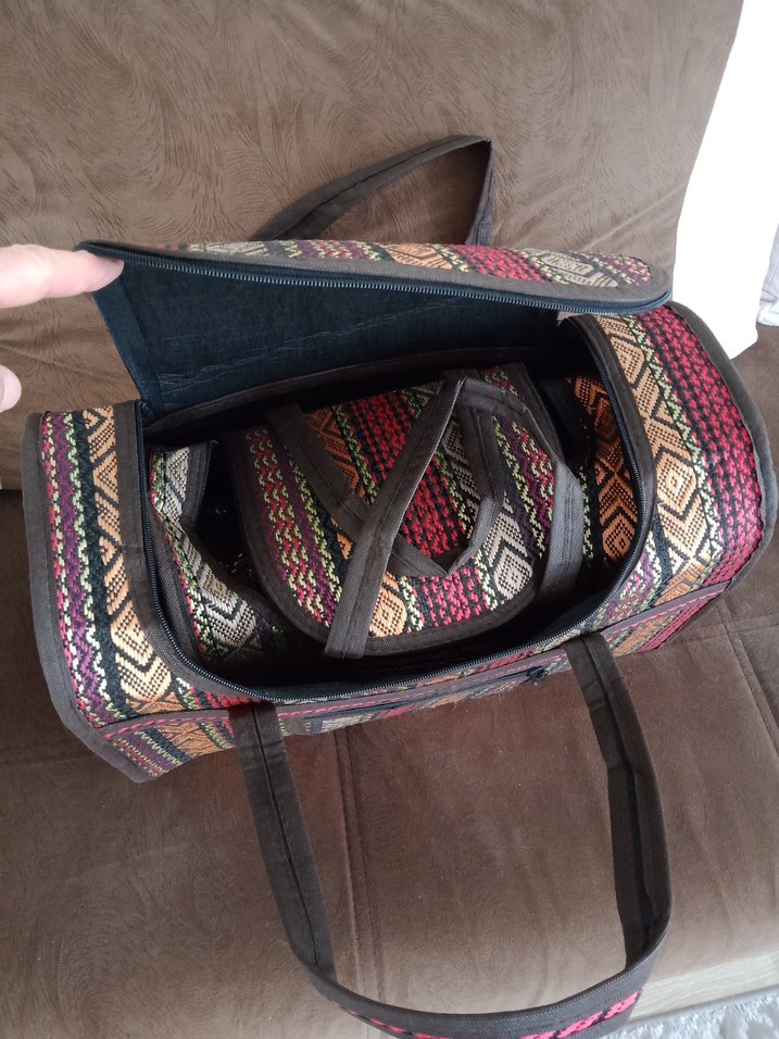 (0) Yeni İthal 3'lü Kumaş,Desenli Çanta. - Görsel 3