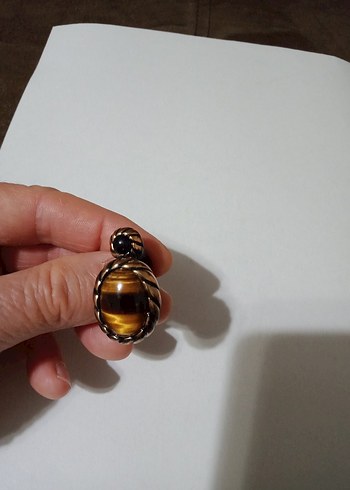 İthal doğal taşlı kaliteli el işçiliği harika görünümlü yüzük - Görsel 4