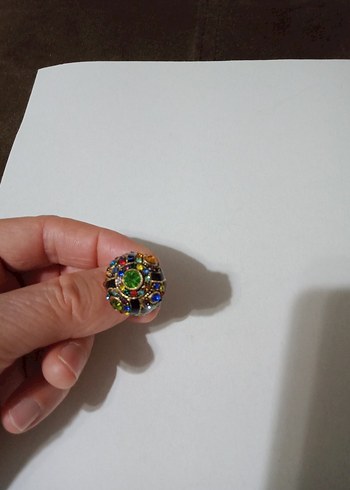 İthal özel ince el işçiliği renkli parlayan taşlı harika yüzük - Görsel 12