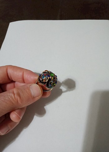 İthal özel ince el işçiliği renkli parlayan taşlı harika yüzük - Görsel 14
