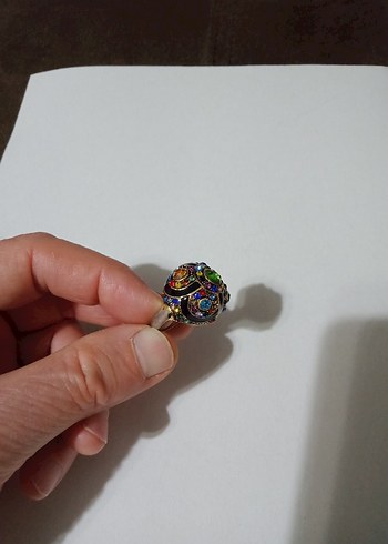 İthal özel ince el işçiliği renkli parlayan taşlı harika yüzük - Görsel 13