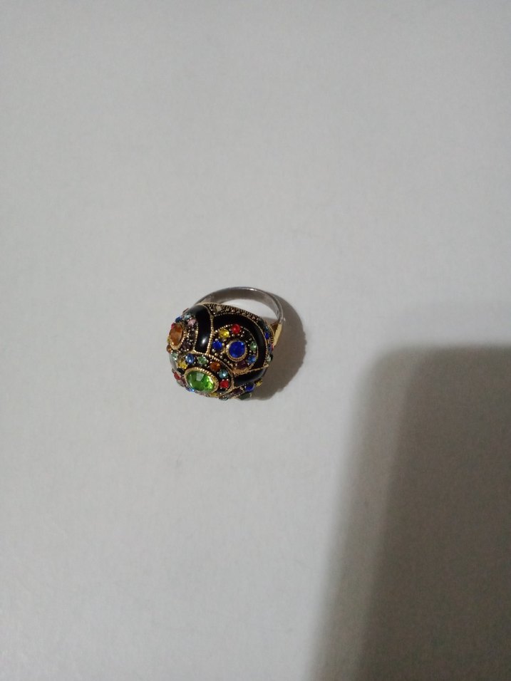 İthal özel ince el işçiliği renkli parlayan taşlı harika yüzük - Görsel 2