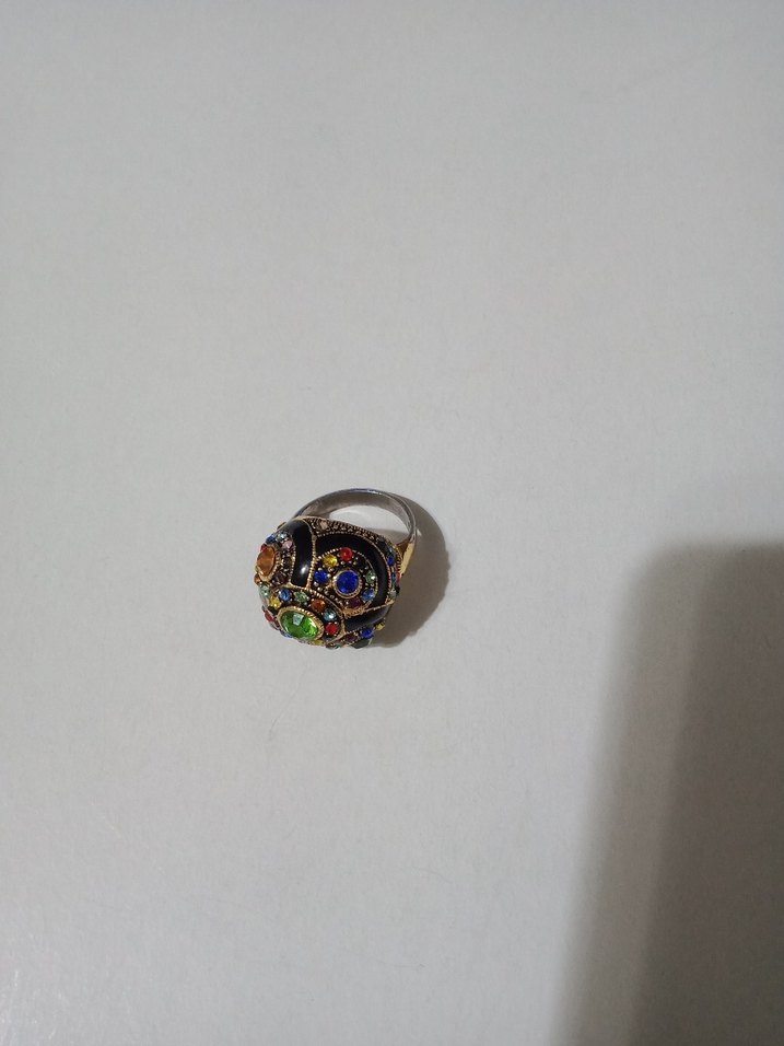 İthal özel ince el işçiliği renkli parlayan taşlı harika yüzük - Görsel 3