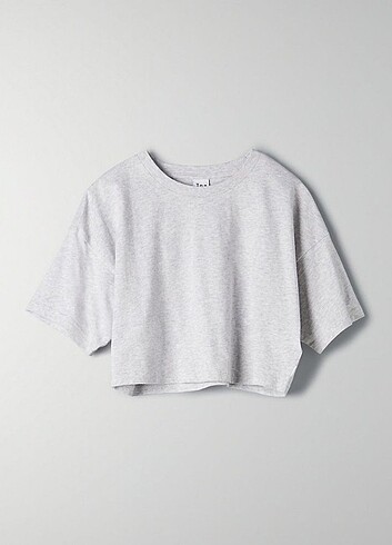 Crop tshirt gri XL beden