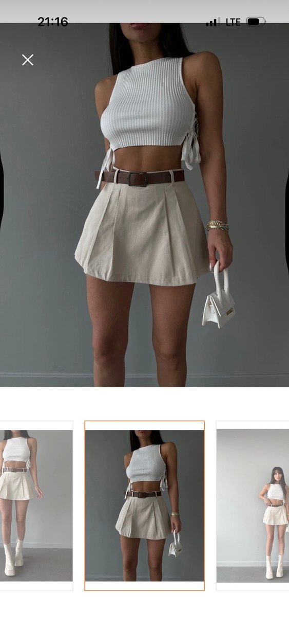 Bej Mini Şort etek - Görsel 3