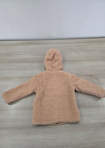 erkek Çocuk Kapüşonlu Bej Peluş mont 18-24 Ay 92cm - Görsel 3