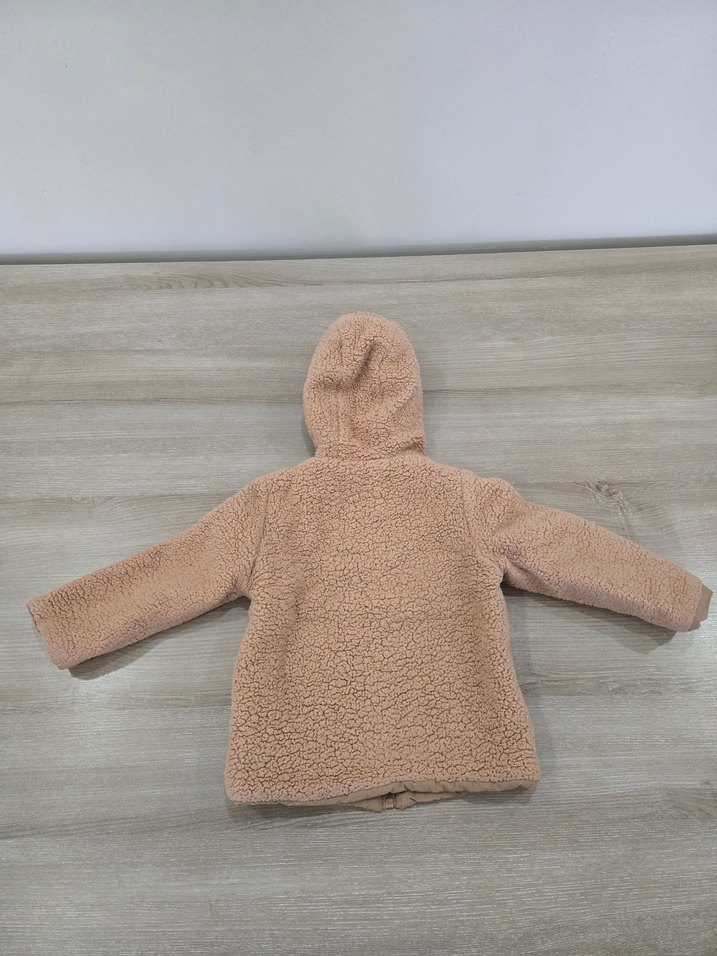 erkek Çocuk Kapüşonlu Bej Peluş mont 18-24 Ay 92cm - Görsel 3