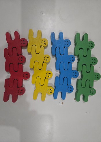 Renkli Ahşap Çocuk Yapboz Figürleri - Görsel 2