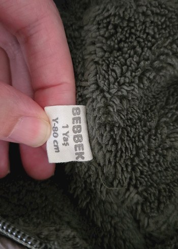 Haki Bebek Erkek Kış Tulumu Fermuarlı Kapüşonlu 1 yaş 80 cm - Görsel 2