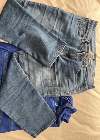 Diğer Acik Mavi Yikamali Denim Jean