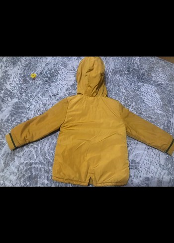 Kapüşonlu Sarı Erkek Çocuk Mont - Görsel 2