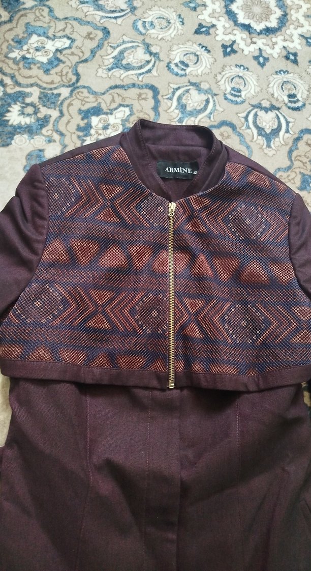 Bordo Uzun Kadın Kemerli Bohem Kaban - Görsel 2