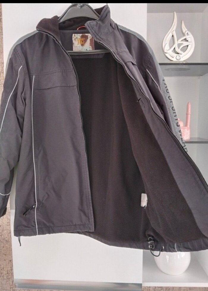 Siyah Erkek Kayak Ceketi, Fermuarlı - Görsel 2