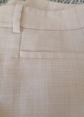 36 Beden ten rengi Renk LC Waikiki Bej Keten Mini Kumaş Pantolon