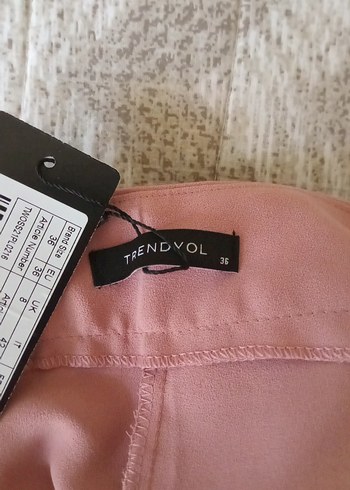 36 Beden Düğmeli Pembe Midi Kadın Kumaş Pantolon