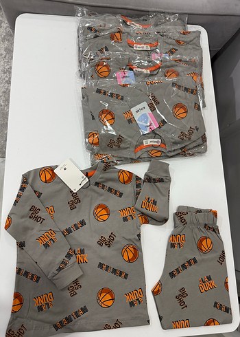 Basketbol desenli Erkek Çocuk Pijama Takımı - Görsel 2
