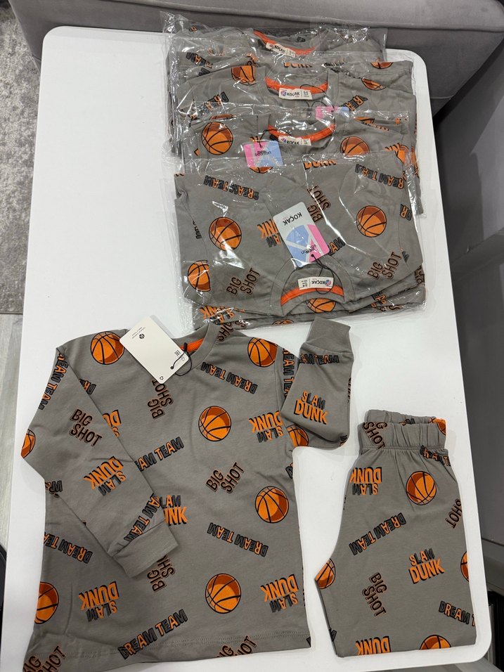 Basketbol desenli Erkek Çocuk Pijama Takımı - Görsel 2