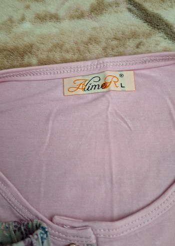 Pembe Bohem Kısa Kollu Kadın Pijama Takımı - Görsel 3