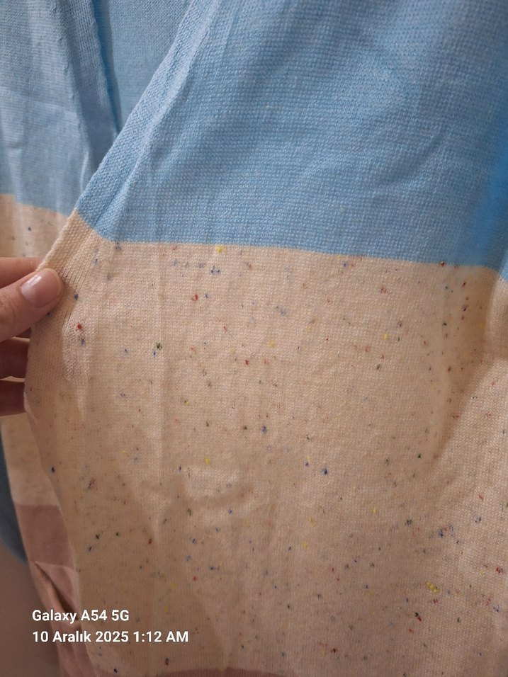 Kadın Mavi Pamuklu Örgü Hırka - Görsel 2