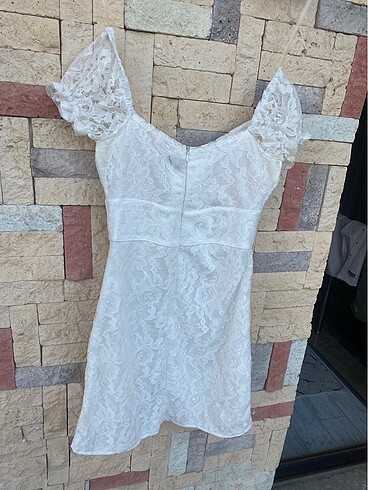 Güpür beyaz elbise - Görsel 2