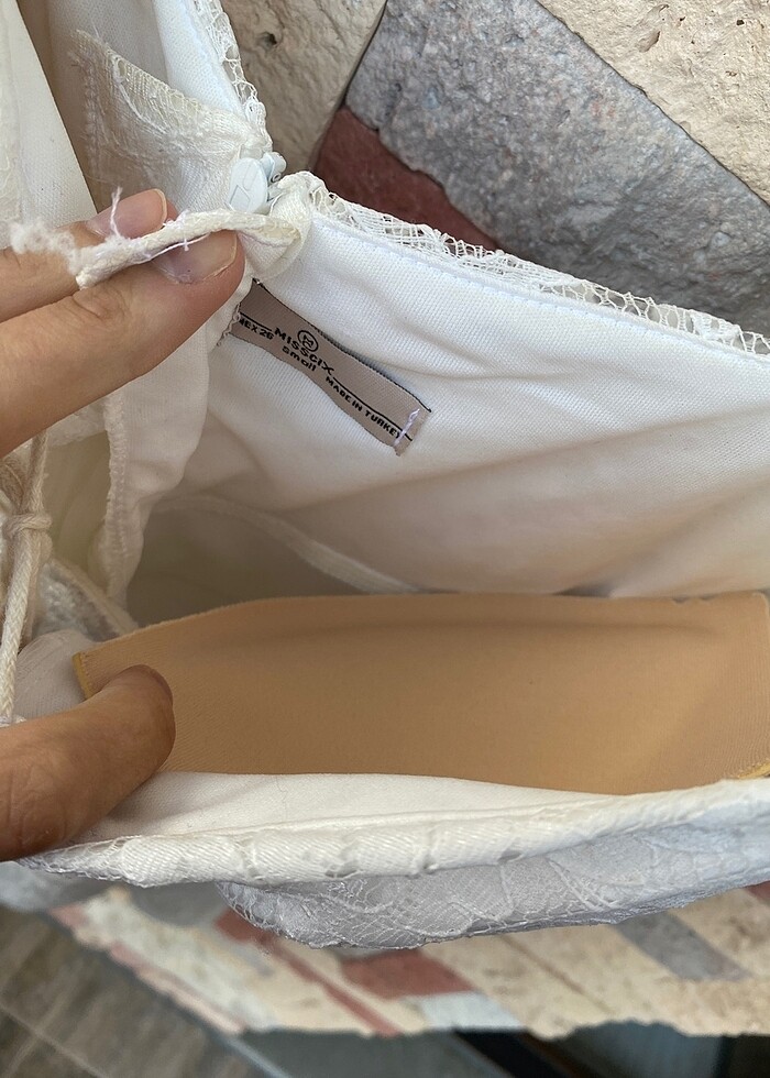 Güpür beyaz elbise - Görsel 4