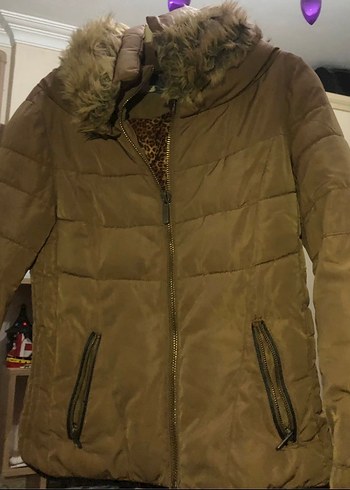 Kürk Detaylı Camel Kışlık Mont - Görsel 6