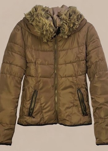 Kürk Detaylı Camel Kışlık Mont - Görsel 3