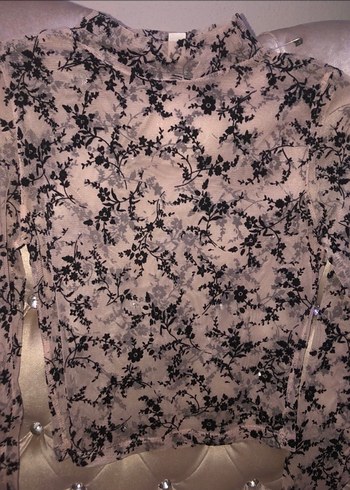 Dantel Detaylı Bej Uzun Kollu Kadın Bluz - Görsel 2