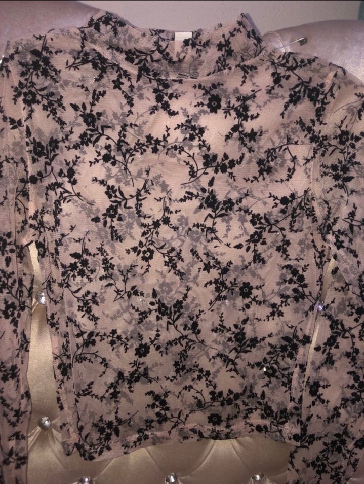 Dantel Detaylı Bej Uzun Kollu Kadın Bluz - Görsel 2