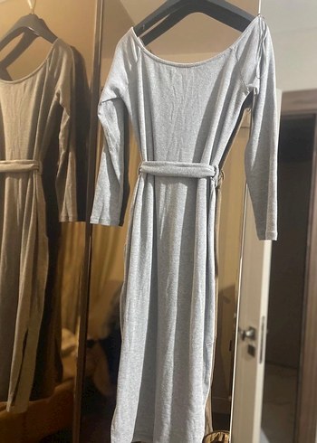 Kemerli Midi Triko Elbise - Görsel 5