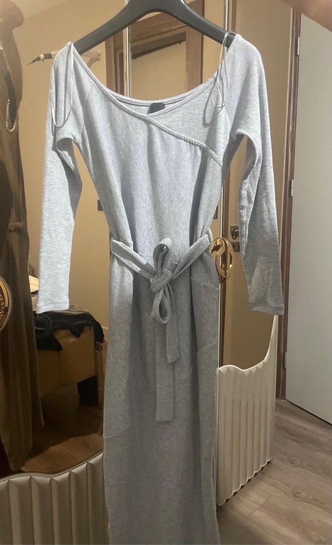 Kemerli Midi Triko Elbise - Görsel 2