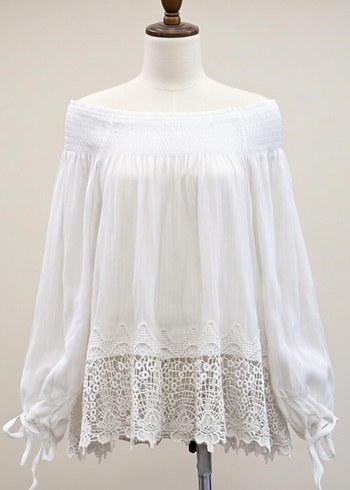 Dantel Detaylı  Bohem Bluz - Görsel 2