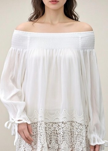 Dantel Detaylı  Bohem Bluz - Görsel 3