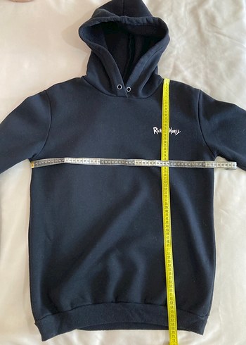 m Beden siyah Renk Rick & Moty Siyah Kapüşonlu Erkek Sweatshirt
