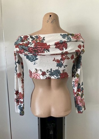 Diğer Çiçek Desenli Mini Crop Bluz