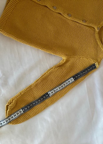 9-12 Ay Beden Kız Çocuk Hardal Rengi Örgü Hırka