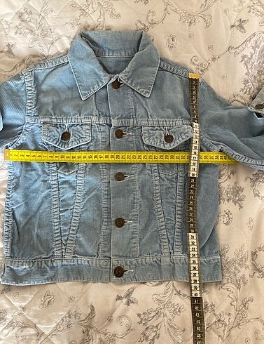 5 Yaş Beden mavi Renk Mavi renk Kadife 70?ler Vintage Çocuk Ceket