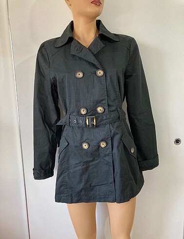XL / 42 beden Siyah Trençkot